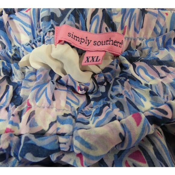 Simply Southern XXL Layered Floral Skirt Elastic Lined Polyester - Picture 4 of 4